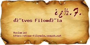 Ötves Filoméla névjegykártya